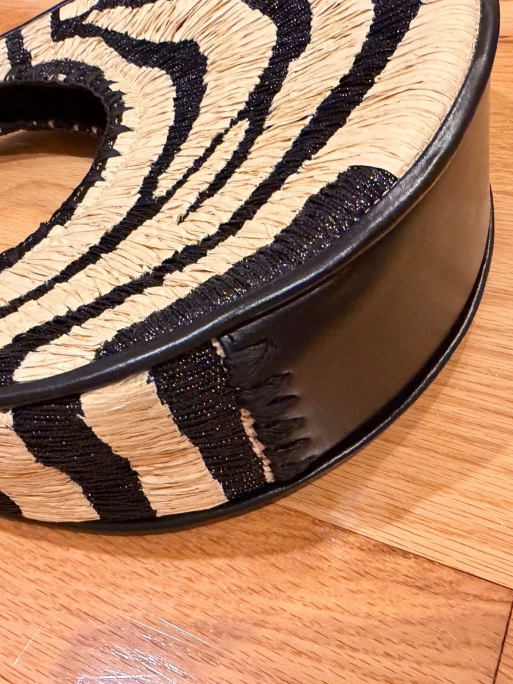 STAUD Moon Zebra Raffia Shoulder Bag - Picture 7 of 11